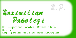 maximilian papolczi business card